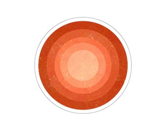 Abstract Geometric Concentric Orange Circles | Die-Cut Sticker