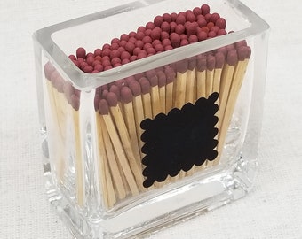 Mini Vase Glass Match Holder - Scalloped Square Striker