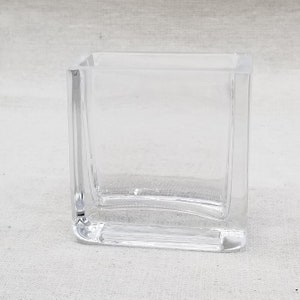 Glass Rectangle Mini Vase 3 x 3 x 1.5 Set of 3 image 3