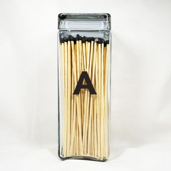 Fireplace Match Holder Vase Alphabet Letter Striker In Dark Image 0