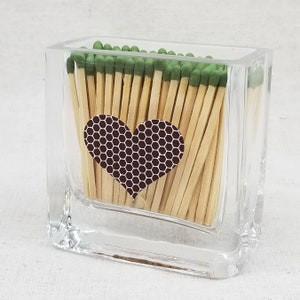 Mini Vase Glass Match Holder Heart Striker zdjęcie 4