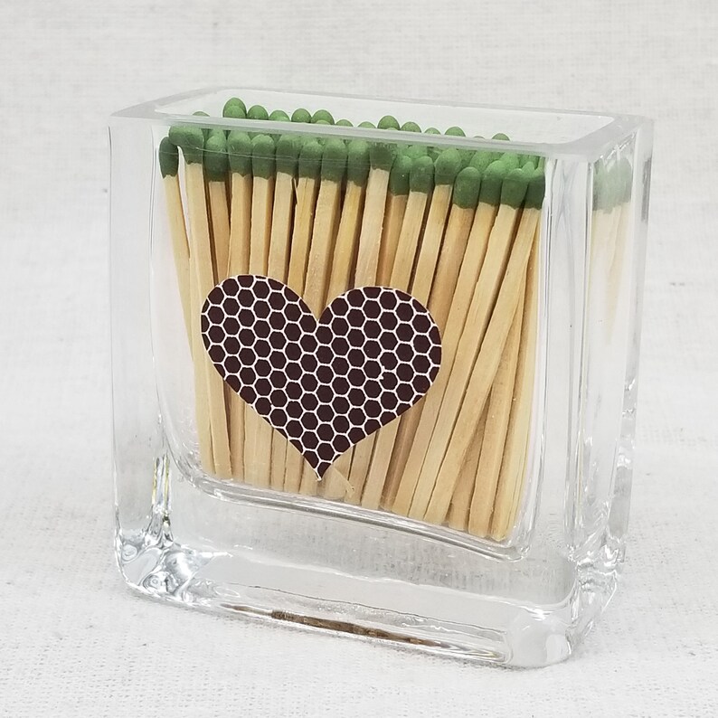 Mini Vase Glass Match Holder Heart Striker image 4