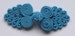 Six pairs blue bead Chinese Frogs fasteners closure buttons LAST TWO LOTS 