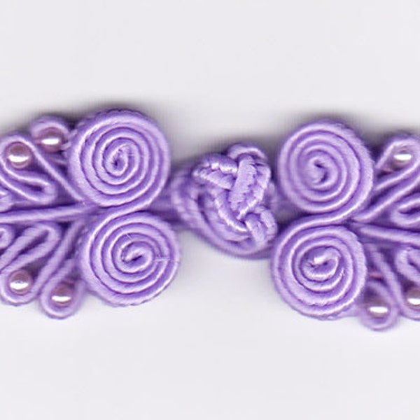 Ten pairs dark lilac knots bead Chinese Frogs fasteners closure buttons