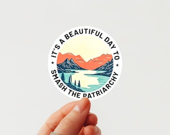 Smash the Patriarchy Sticker – Feminist Vinyl Decal for Laptops & Water Bottles, Anti Tyranny Political Sticker, Die Cut Easy Peel Sticker