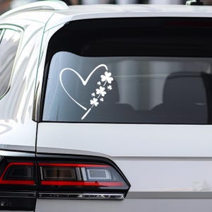 Naklejka na samochód Shamrock Heart, naklejka na samochód St Patricks Day, naklejka na laptopa, naklejki winylowe