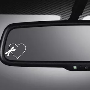 Dragonfly Heart Rearview Mirror Decal, Dragonfly Sticker, Car Decal, Laptop Decal, Vinyl Decals