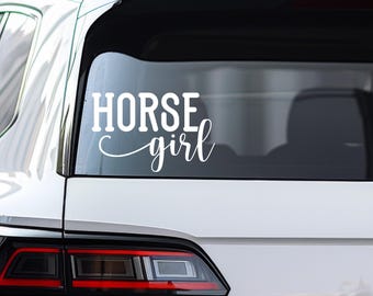 Adesivo in vinile Horse Girl - Adesivo in vinile equestre per auto con kit di applicazione, Adesivo per camion cowgirl - Regalo per amanti dei cavalli, Adesivo per laptop, Adesivo per specchio