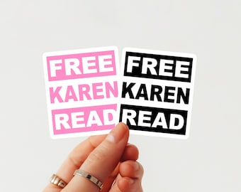 Darmowa naklejka Karen Read, naklejka True Crime, Sprawiedliwość dla Karen Read, naklejka True Crime Supporter, biała lub holograficzna