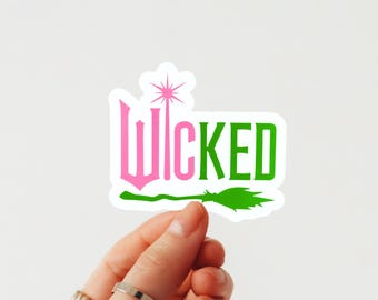 Pegatina de Wicked: vinilo inspirado en un musical de Broadway, troquelado, para botella de agua, portátil y Kindle.