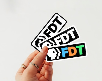 Adesivo anti-Trump parodia FDT PBS, adesivo in vinile Pro PBS, decalcomania in vinile per borraccia, laptop, armadietto, adesivo fustellato facile da staccare