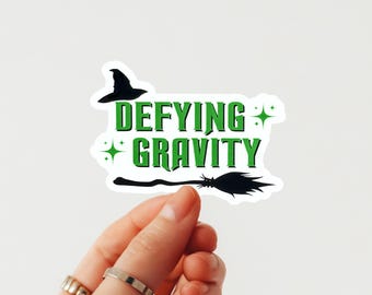 Defying Gravity Sticker, Wicked Musical Vinyl Decal, Elphaba Inspired Witch Sticker, Broadway Gift, Witchcore Aesthetic