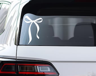 Sticker noeud Coquette, Sticker voiture, Sticker pour ordinateur portable, Sticker bouteille d'eau, Sticker fenêtre, Sticker en vinyle avec kit de pose