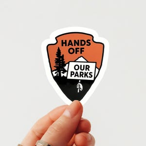 Adesivo de vinil &quot;Mãos Fora dos Nossos Parques&quot; – Decalque de Proteção à Conservação da Natureza