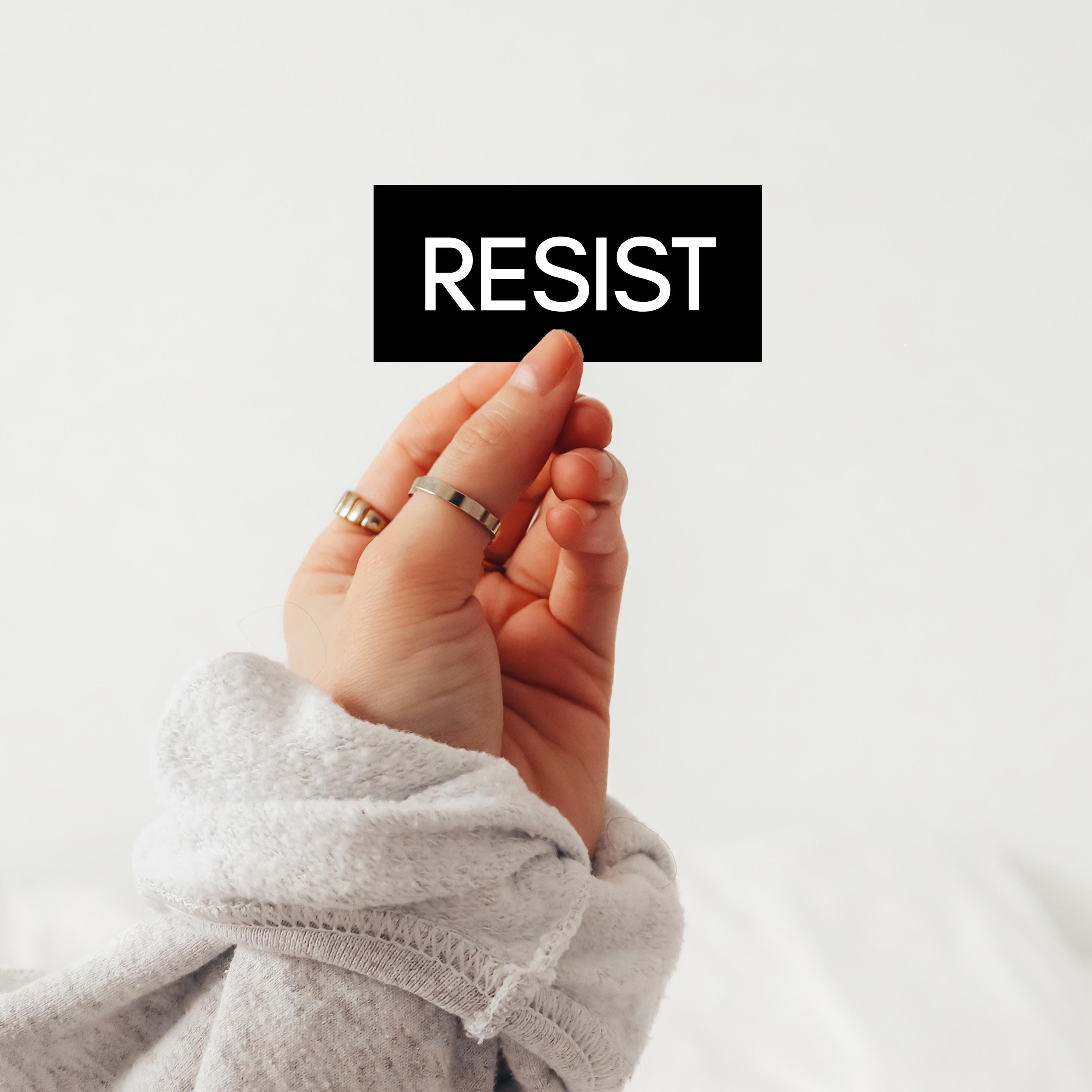 Resist Sticker, Minimalist Protest Decal, Bold Political Statement ...
