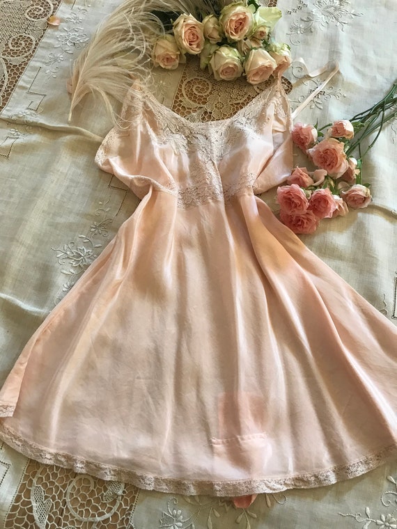 Authentic 1930’s vintage peach step in teddy - image 1