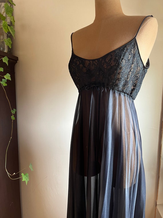 Authentic 1970’s vintage black nightgown by Lucie… - image 6