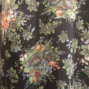 1970s Vintage Black Floral Print voile Angel Sleeve Candi Jones Dress image 9