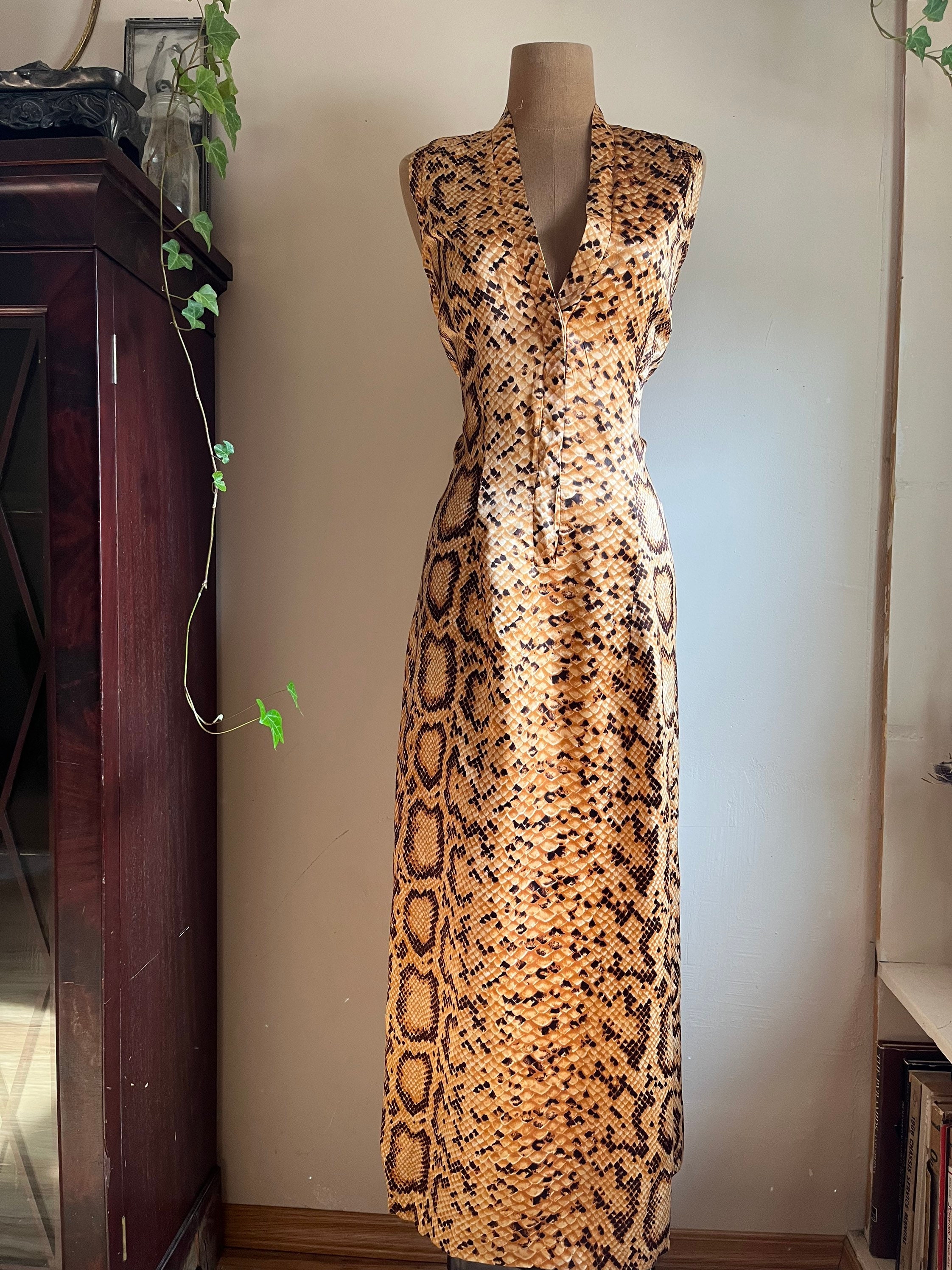 Orange snakeskin maxi dress hotsell