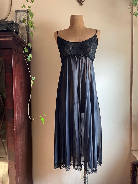 Authentic 1970’s vintage black nightgown by Lucie… - image 1
