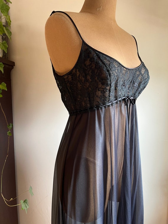 Authentic 1970’s vintage black nightgown by Lucie… - image 7