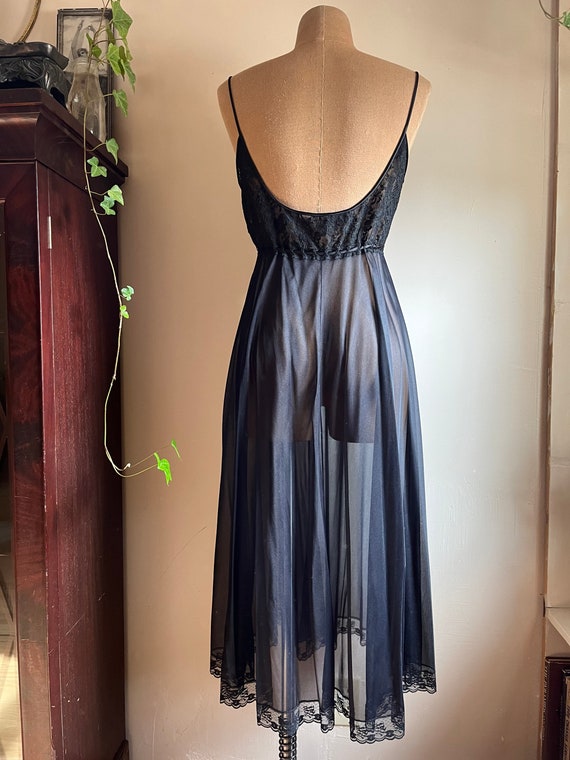 Authentic 1970’s vintage black nightgown by Lucie… - image 8