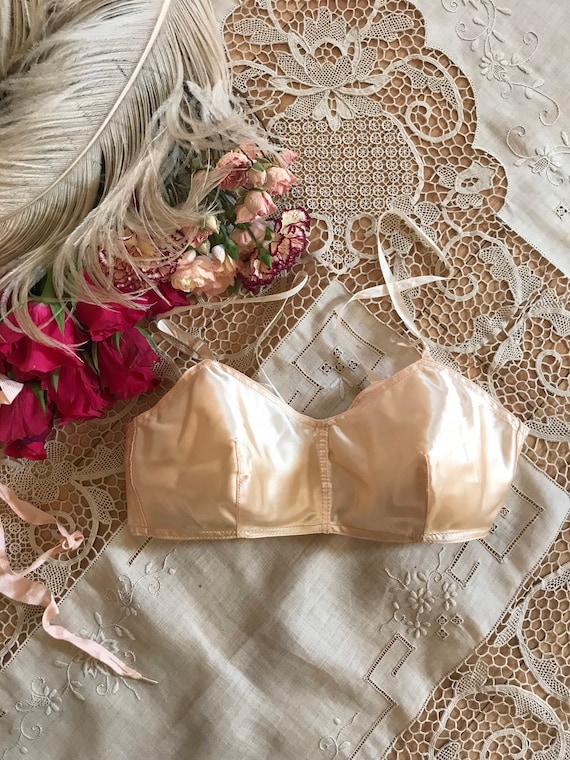 Authentic 1940s Vintage Pink Satin Bullet Bra Etsy