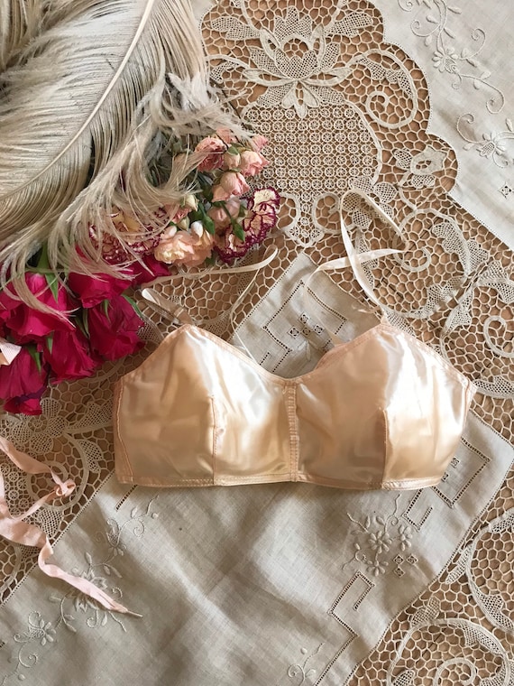 Buy Authentic 1940s Vintage Pink Satin Bullet Bra Online in India 