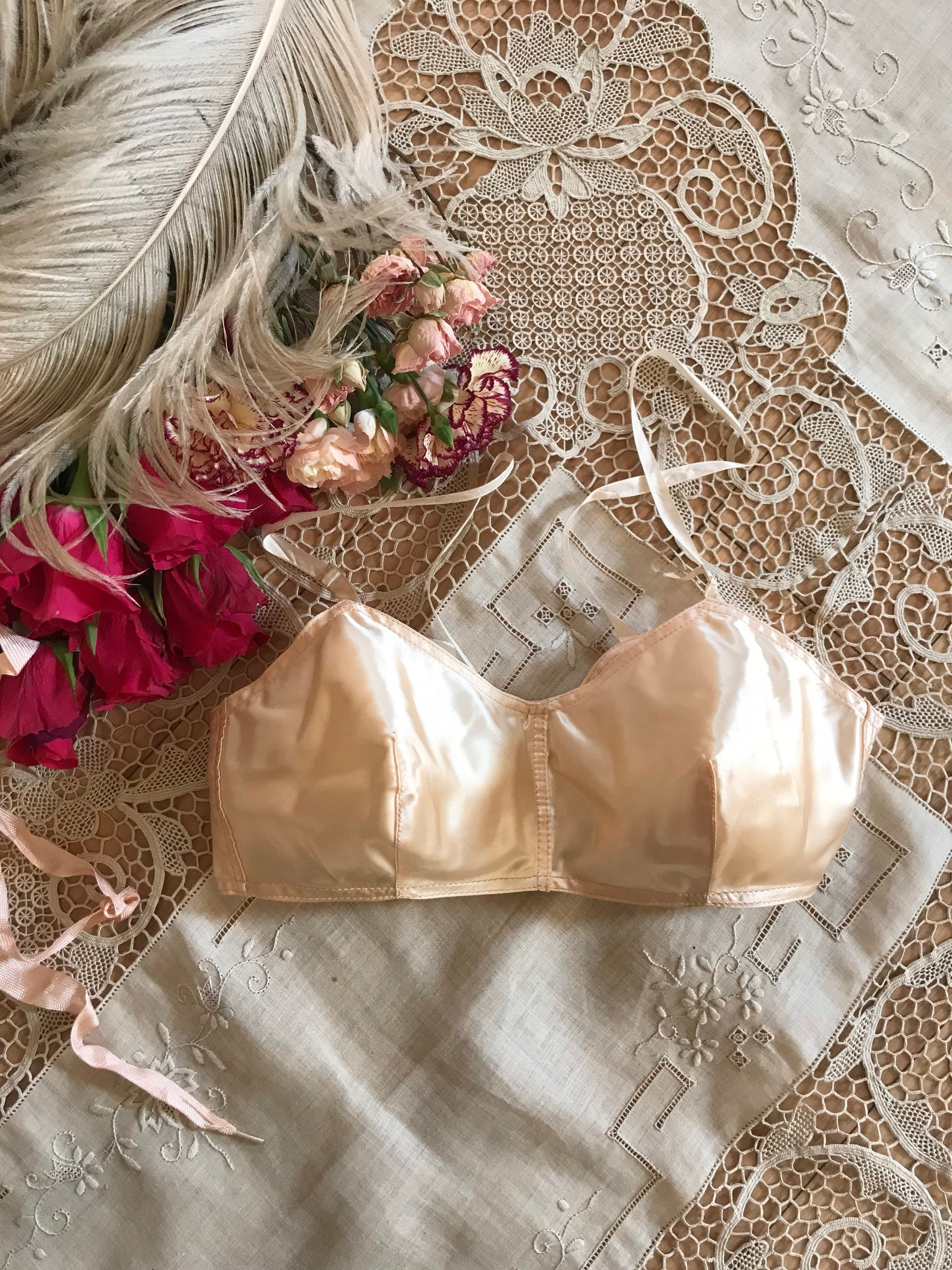 Encircled Bullet Bra Organic 100% Cotton Round Stitch Full Coverage Winsome Bra  Vintage Pointy Bra With Center Elastic Rose -  Canada