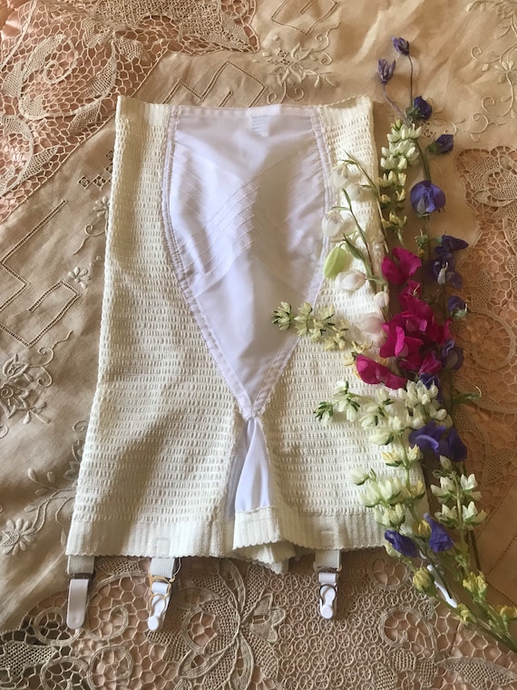 Deadstock 1960's Vintage Ivory Long Leg Panty Girdlegarters 