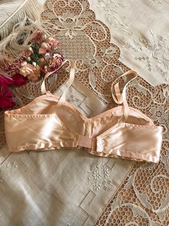 Authentic 1940’s vintage pink satin bullet bra - image 7