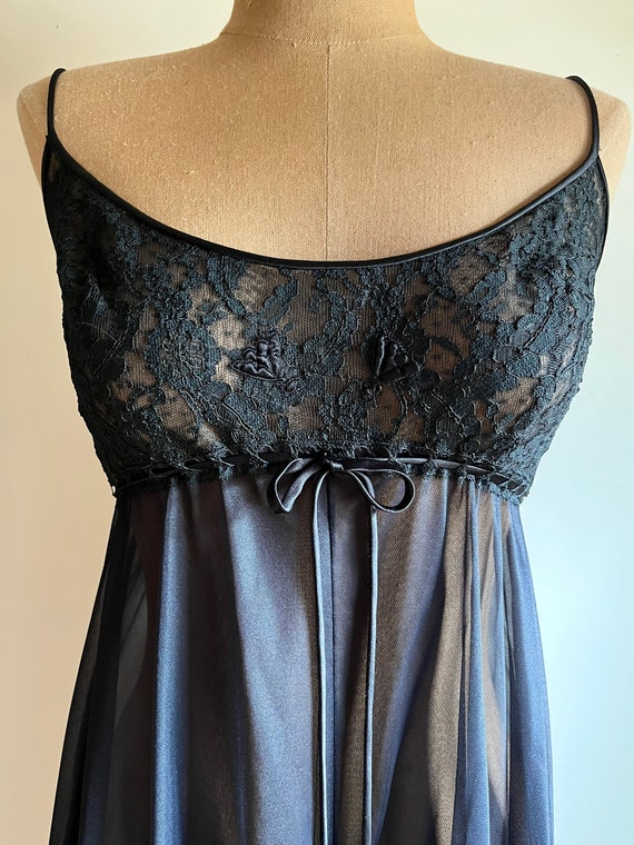 Authentic 1970’s vintage black nightgown by Lucie… - image 2