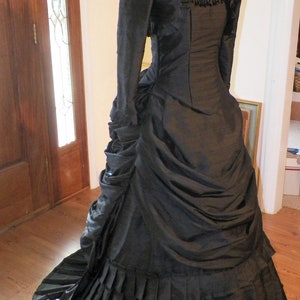 Victorian Bustle Dress, Steampunk Dress, Gothic Dress, Bustle Dress, Wedding Dress, Black Dress, 18th Century Dress, 1800s Dress, handmade