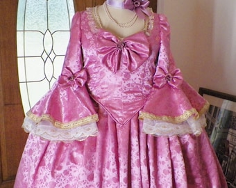 Marie Antoinette Dress, Marie Antoinette Costume, Plus Size Dress,  Masquerade Ball Gown, Venice Mardi Gras Panniers Costume, handmade