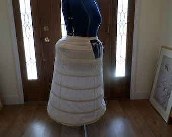 Bell Shaped Victorian Bustle Cage: Cotton Twill Costume Support