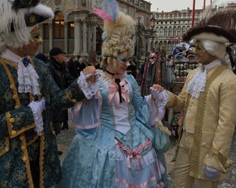Custom Marie Antoinette Dress: Blue Brocade Rococo Costume