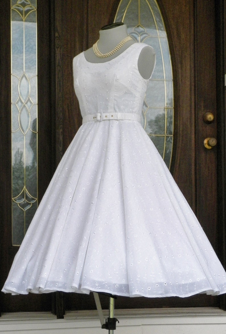 1950s 50s Vintage Inspired Wedding Formal Cocktail Retro Party Mad Men Sexy Swing Crinoline Dress made to order image 2