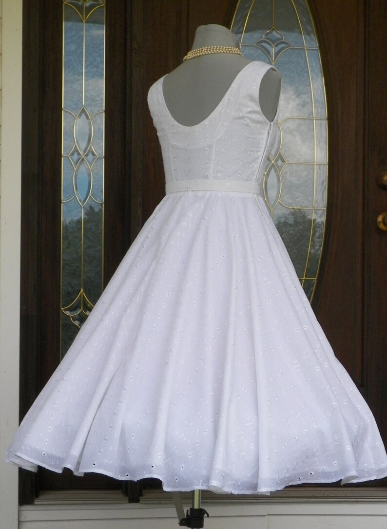 1950s 50s Vintage Inspired Wedding Formal Cocktail Retro Party Mad Men Sexy Swing Crinoline Dress made to order image 3