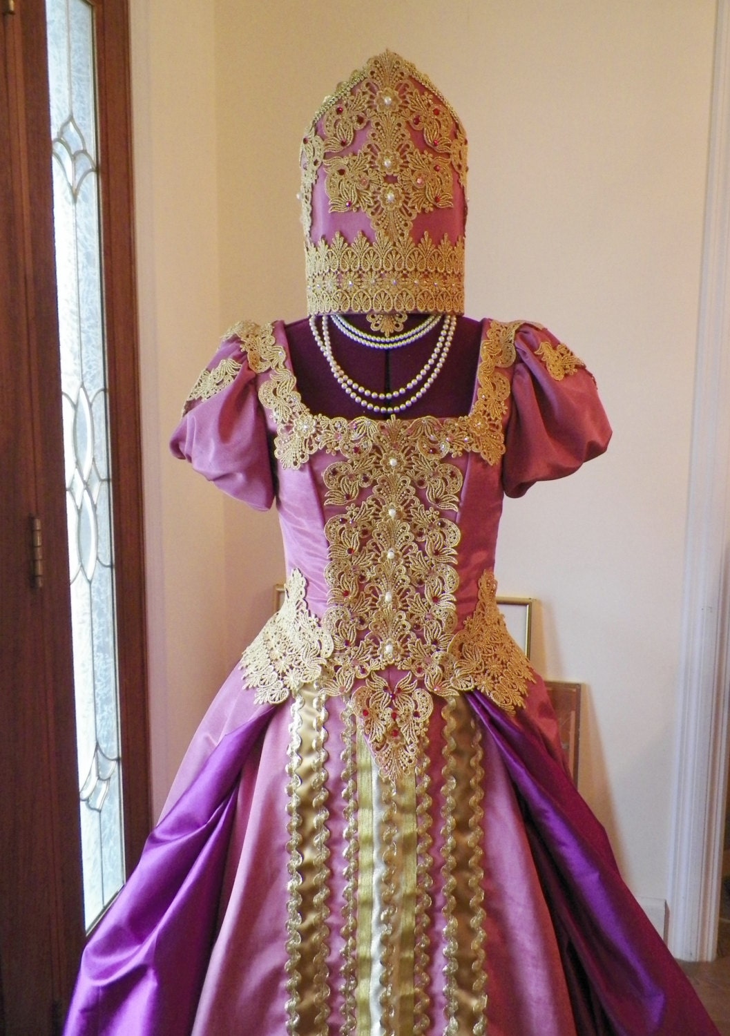 Catherine the Great Russian Slavic Court Wedding Gown Dress Costume and