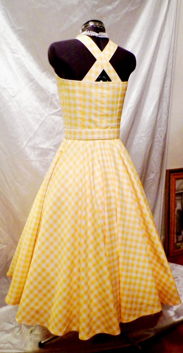 50s gingham cheap dress