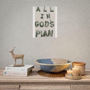 All in God's Plan Rolled Poster | Money Collage Typography Wall Art