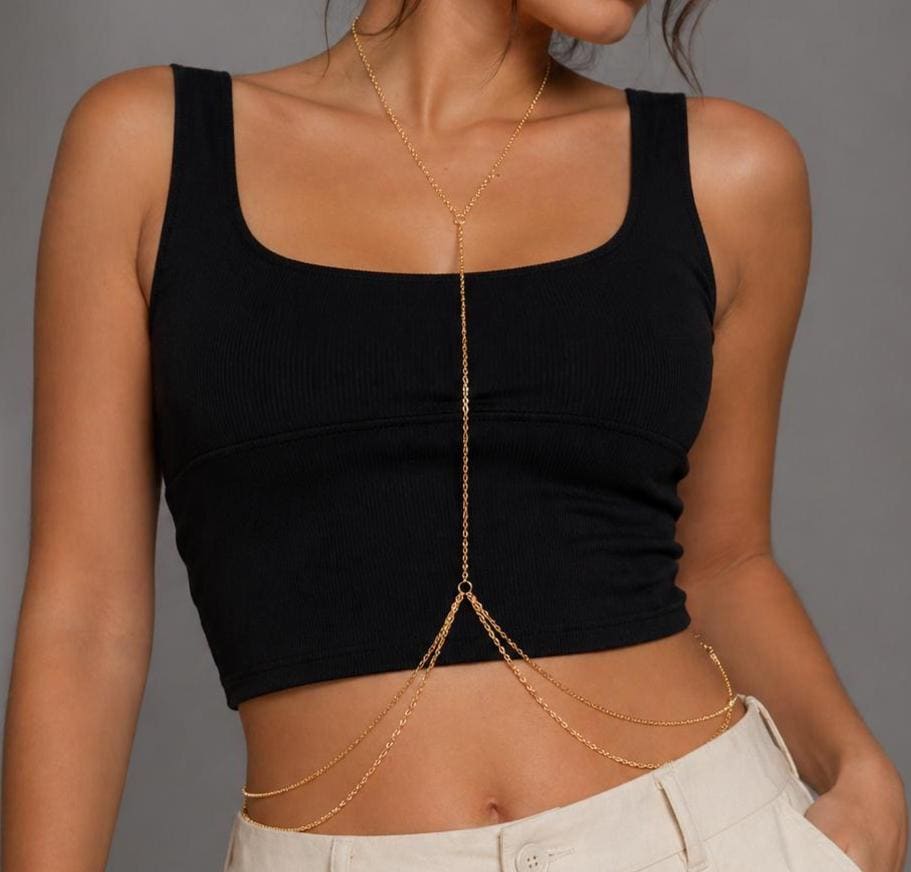 golden retriever dressed as lion 14k Gold Filled Belly Chain main image 0