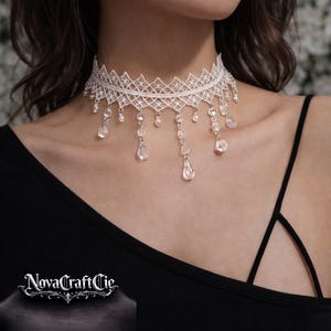 Collier Choker Gothique Noir En Dentelle - Style Baroque Victorien - Longueur Réglable - Neuf Avec étiquette