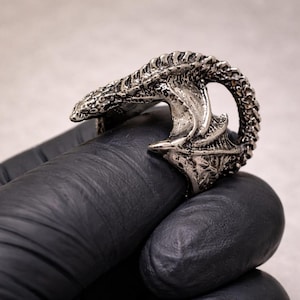 Dragon Wrap Ring for Men – Adjustable Gothic Dragon Band, Fantasy Statement Jewelry Gift