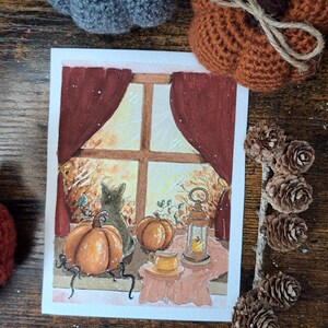 Gemütliche Herbst-Aquarell-Illustration