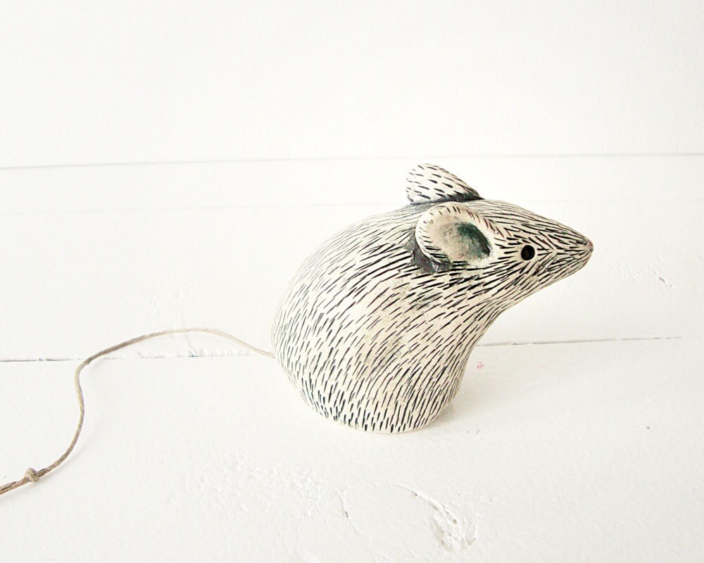 Clay Mouse Animal Sculpture Handmade Ceramic Art Etsy