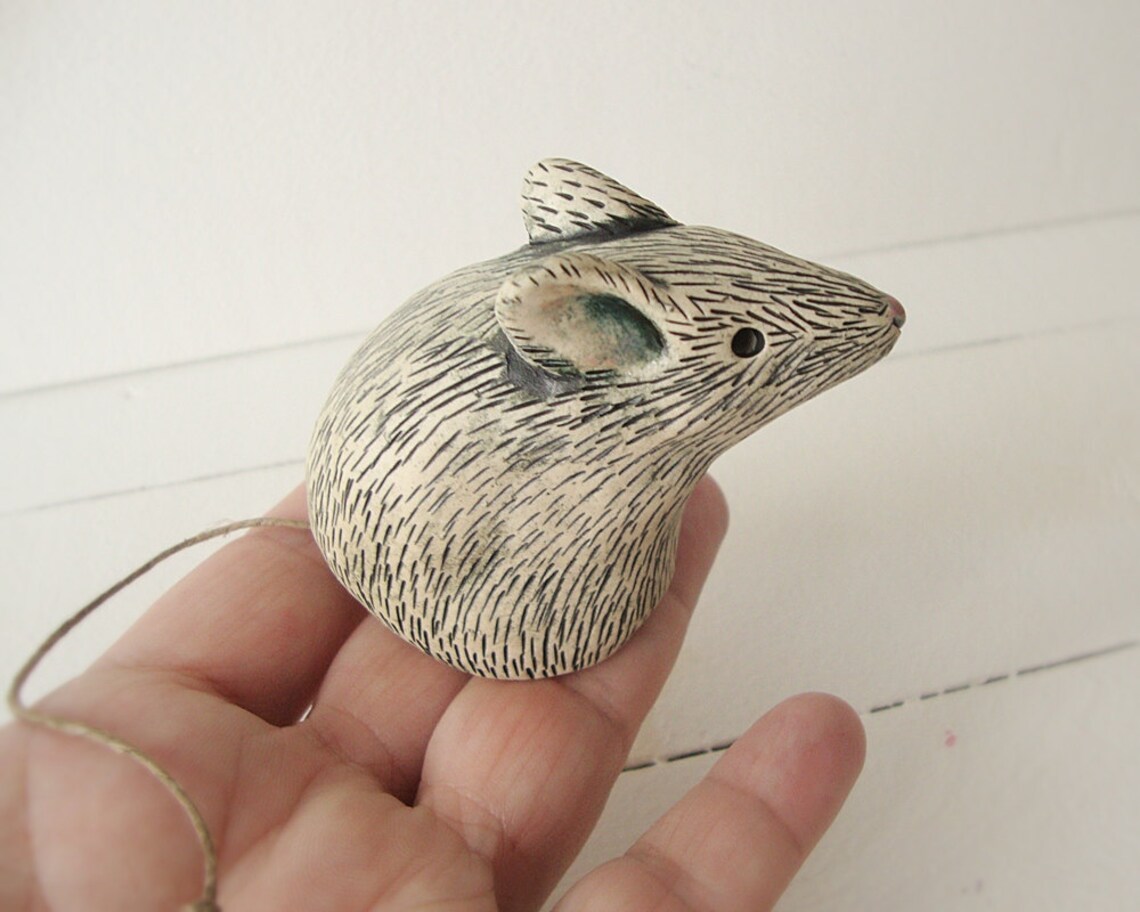 Clay Mouse Animal Sculpture Handmade Ceramic Art Etsy