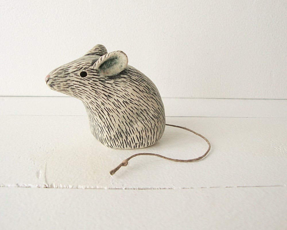 Clay Mouse Animal Sculpture Handmade Ceramic Art Etsy