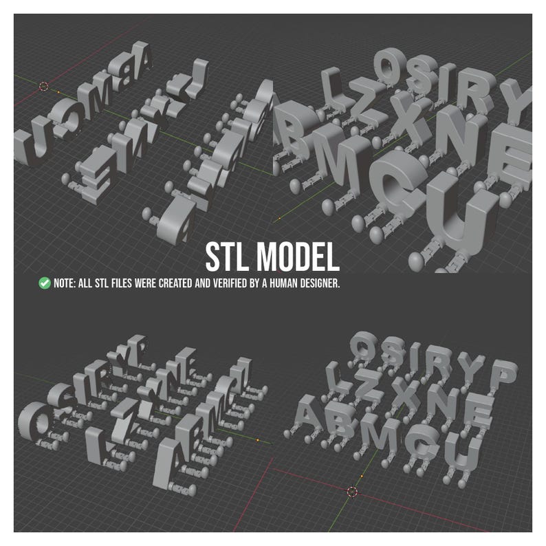Stl Letters 3D Printable Alphabet Bundle STL, Articulated Leg Letters Pack ...