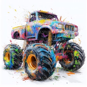 13PNG Monster Truck Clipart, Bold and Fun Off-Road Vehicle Illustration, Digital PNG for Crafts, Cards & Decor, Perfect for Boys’ Birthday
